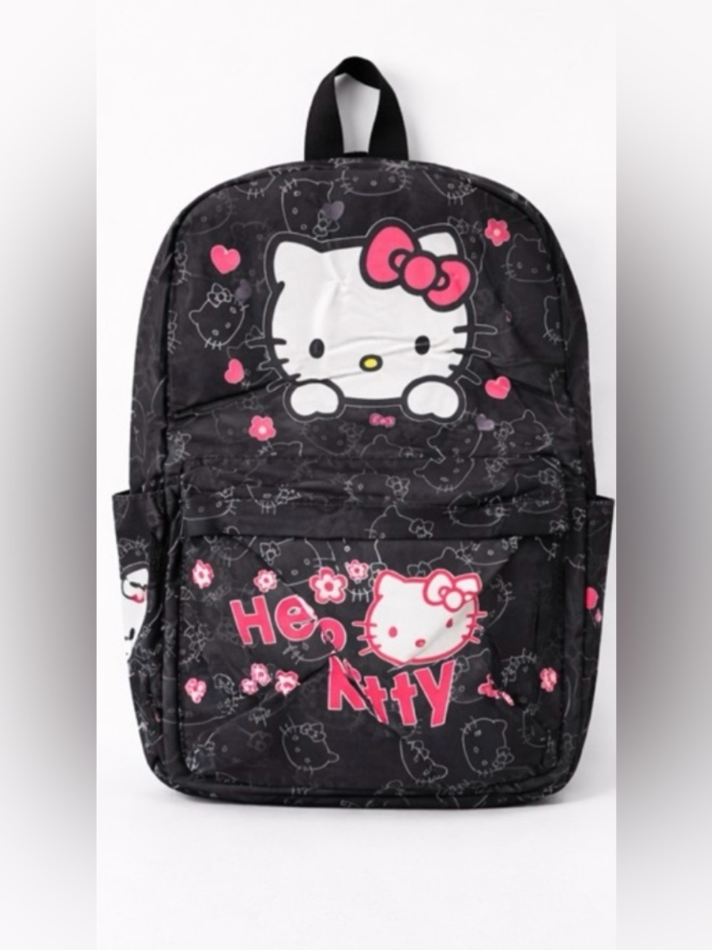 Hello Kitty Black Backpack Kids School Book Bag Large NEW